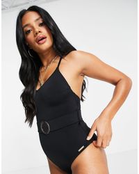 Lipsy Belted Swimsuit - Black
