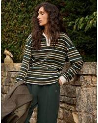 4th & Reckless - Ribbed Balloon Sleeve Collared Rugby Top - Lyst