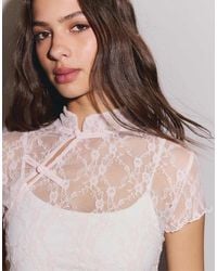 Stradivarius - Short Sleeve Qipao Style T-shirt - Lyst