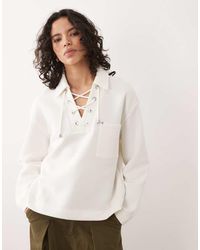 Barbour - Daya Knitted Lace Up Sweatshirt - Lyst