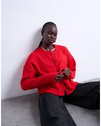 TOPSHOP - Knitted Exposed Seam Relaxed Cardigan - Lyst