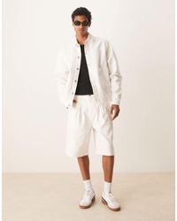 ASOS - Co-ord Long Length Denim Cargo Jorts With Double Pleats - Lyst