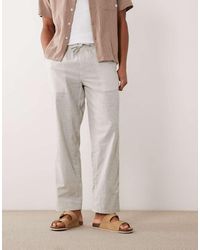 Jack & Jones - Loose Linen Mix Drawstring Trousers - Lyst