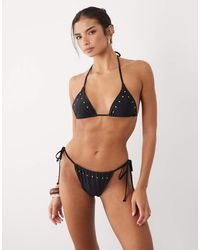 The Frolic - Exclusive Stud Detail Tie Side Bikini Bottoms Co-Ord - Lyst