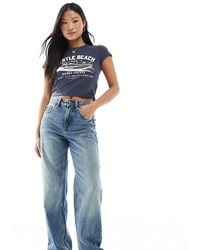 Stradivarius - Petite D92 Straight Wide-Leg Jeans - Lyst
