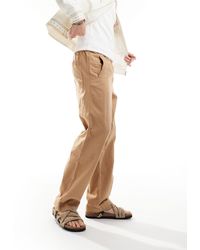 ASOS - Relaxed Pull On Linen Trouser - Lyst