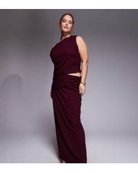 ASOS - Asos Design Curve Co-ord Textu Rib Column Maxi Skirt - Lyst