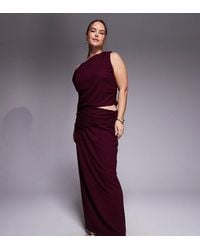 ASOS - Asos Design Curve Co-ord Textu Rib Column Maxi Skirt - Lyst