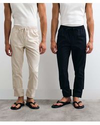 ASOS - 2 Pack Linen Blend Trousers - Lyst