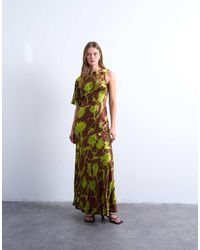TOPSHOP - Asymmetric Sleeve Full Hem Occasion Midi Dress - Lyst