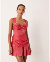 For Love & Lemons - For Love & Lemons Drape Bow Detail Low Back Mini Dress - Lyst