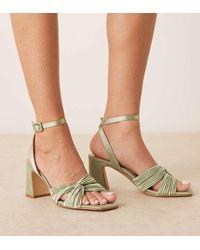 Be Mine Wide Fit - Be Mine Bridal Wide Fit Divaa Plisse Block Heeled Sandals - Lyst