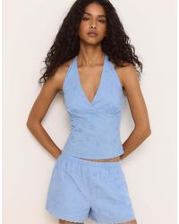 Stradivarius - Embroidered Shorts - Lyst