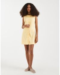Vero Moda - Sleeveless Tailored Button Front Mini Dress - Lyst