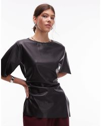 ASOS - Pu Cinched Side Tee - Lyst