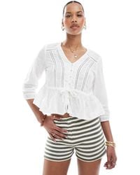 ONLY - Crochet Detail Blouse - Lyst