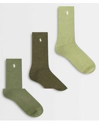Polo Ralph Lauren - Icon Logo 3 Pack Crew Socks - Lyst