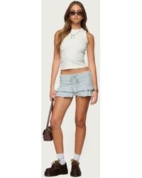 Edikted - Avia Ruffle Striped Mini Skort - Lyst