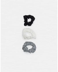 Stradivarius - Set Of 3 Gingham Scrunchies - Lyst