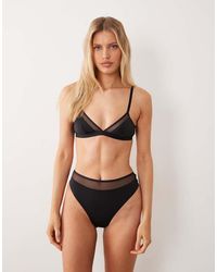 ASOS - Ella Microfibre Triangle Bra With Mesh Detail - Lyst
