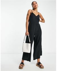 TOPSHOP - Cami Wide Leg Jumpsuit With Open Back - Lyst