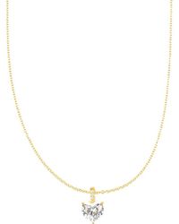 Lovisa - Collar De Plata De Ley Chapado En Oro Con Colgante De Circonita En Forma De Corazón De - Lyst