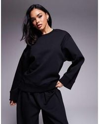 ASOS - Oversized Top Met Ronde Hals En Interlock-Naden - Lyst