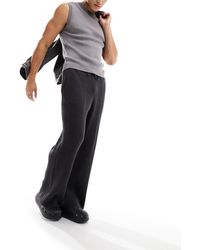 Weekday - Darwin - pantalon en maille coupe ample - foncé chiné - Lyst