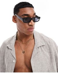 ASOS - Chunky Rectangle Sunglasses With Lens - Lyst