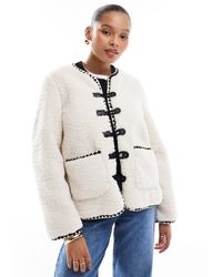 Object - Teddy Fleece Contrast Trim Jacket - Lyst