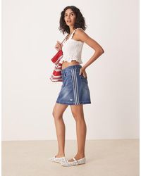 adidas Originals - Adicolor 3-Stripes Denim Mini Skirt - Lyst