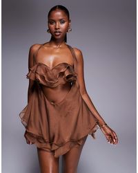 The Dolls House - Fleur Ruffle Cut-Out Mini Dress - Lyst