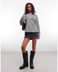 Collusion - Oversized Boxy Raglan T-Shirt Met Streep - Lyst
