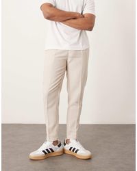 ASOS - Smart Tapered Fit Wool Mix Trousers With Front Pleat - Lyst