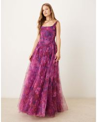 LACE & BEADS - Drop Hem Corset Maxi Dress - Lyst