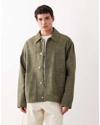 ASOS - Chaqueta De Estilo Worker De Algodón De -Verde - Lyst