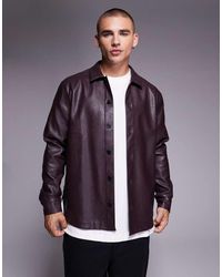 ASOS - Overshirt Van Imitatieleer - Lyst