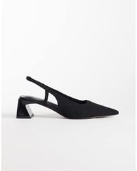 ASOS - Steam Cut Out Detail Slingback Block Heeled Shoes - Lyst