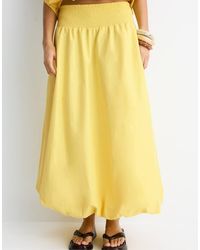 Stradivarius - Lange Wijde Rok Van Popeline - Lyst