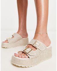 ASOS - Tennesse Buckle Detail Wedge Mules - Lyst