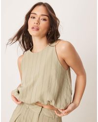 ASOS - Top d'ensemble à ourlet boule et rayures ton sur ton - Lyst