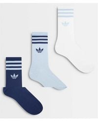 adidas Originals - 3 Pack Three Stripe Crew Socks - Lyst