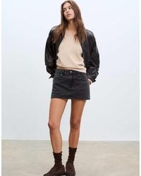 Stradivarius - D62 Studded Denim Skort - Lyst