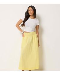 PixieGirl - Petite Poplin Shirred Cotton Maxi Skirt - Lyst