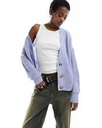 ONLY - Ribbed Knit Button Down Cardigan - Lyst