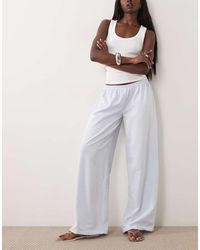 ASOS - Seersucker Wide Leg Drawstring Pants - Lyst