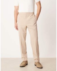 ASOS - Nette Toelopende Broek Met Elastische Taille En Krijtstreep - Lyst