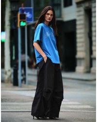Bershka - Oversized Short Sleeve T-shirt With Rhinestones Text - Lyst