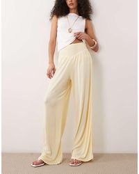 ASOS - Mix & Match Crinkle Shirred Wide Leg Trouser - Lyst