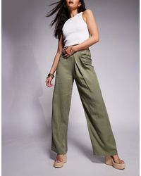ASOS - Soft Straight Leg Trousers With Drape Waist Detail - Lyst